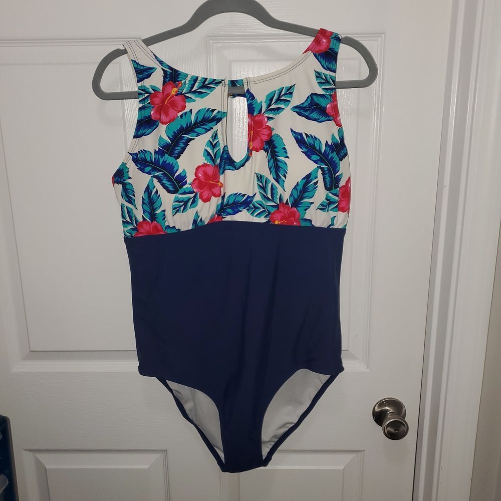 Floral Blue One-Piece Swimsuit